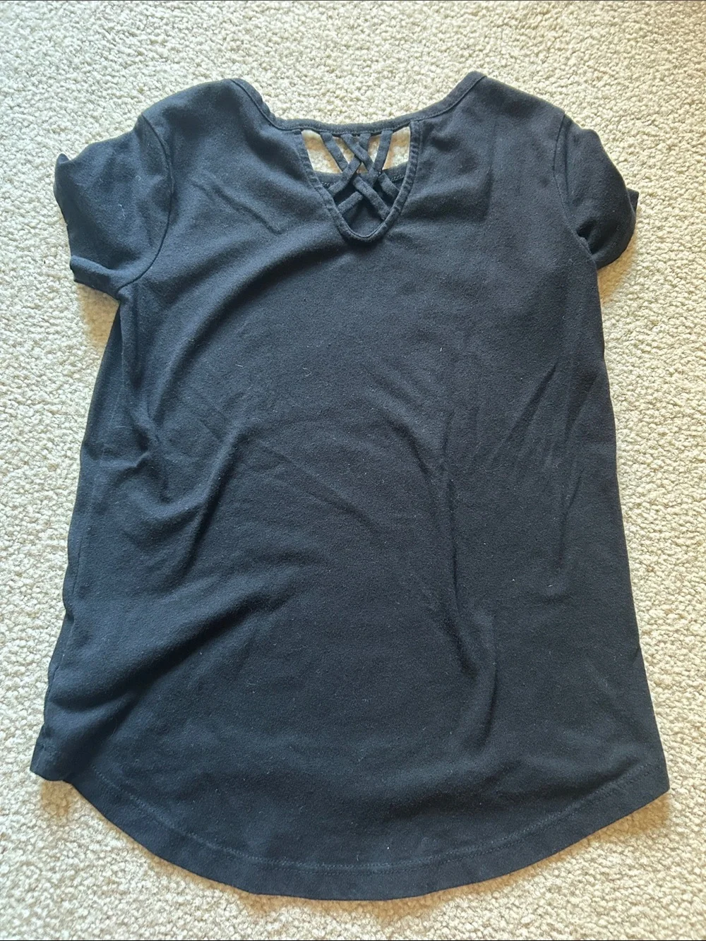 Old Navy Black Girls' Short-Sleeve Tee with Back Cutouts